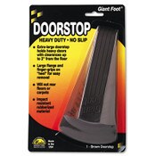 Master Caster® Giant Foot Doorstop, No-Slip Rubber Wedge, 3.5w x 6.75d x 2h, Brown Item: MAS00964