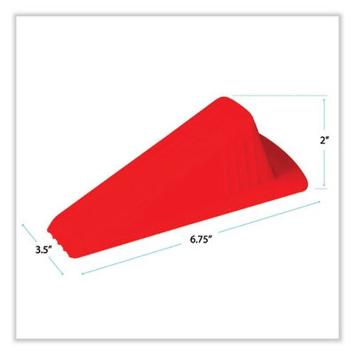 Master Caster® Giant Foot Doorstop, No-Slip Rubber Wedge, 3.5w x 6.75d x 2h, Safety Orange Item: MAS00965
