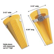 Master Caster® Giant Foot Magnetic Doorstop, No-Slip Rubber Wedge, 3.5w x 6.75d x 2h, Yellow Item: MAS00967