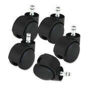 Master Caster® Deluxe Futura Casters, Flush Mount, Grip Ring Type B and Type K Stems, 2.19" Soft Polyurethane Wheel, Matte Black, 5/Set Item: MAS23620