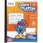 Mead® Learn to Letter Primary Journal with Raised Ruling, Manuscript Format, Orange/White/Blue Cover, (40) 10 x 8 Sheets Item: MEA48122