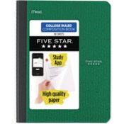 Five Star® Composition Book, Medium/College Rule, Randomly Assorted Cover Color, (80) 9.75 x 7.5 Sheets Item: MEA850065