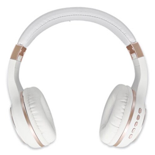Morpheus 360® SERENITY Stereo Wireless Headphones with Microphone, 3 ft Cord, White/Rose Gold Item: MHSHP5500R