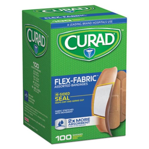 Curad® Flex Fabric Bandages, Assorted Sizes, 100/Box Item: MIICUR0700RB