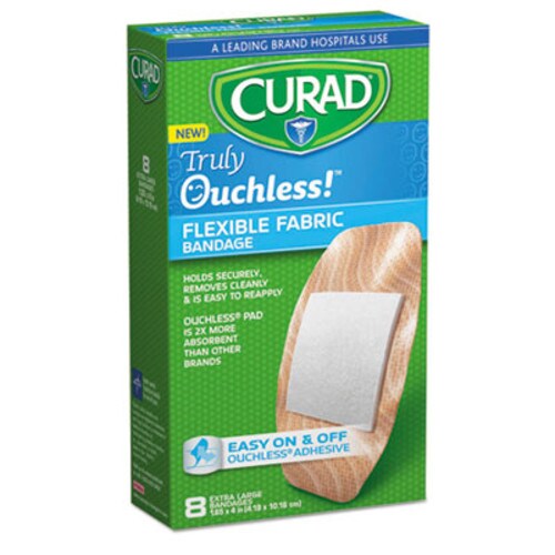 Curad® Ouchless Flex Fabric Bandages, 1.65 x 4, 8/Box Item: MIICUR5003V1