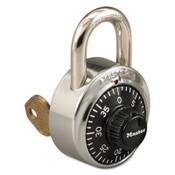 Master Lock® Combination Stainless Steel Padlock, 1.87" Wide, Black/Silver Item: MLK1525