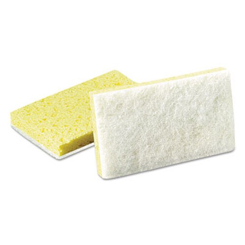 Scotch-Brite™ PROFESSIONAL Light-Duty Scrubbing Sponge, #63, 3.6 x 6.1, 0.7" Thick, Yellow/White, 20/Carton Item: MMM08251