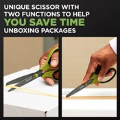 Scotch™ Non-Stick Unboxing Scissors, 8" Long, 2.7" Cut Length, Straight Green/Black Handle Item: MMM1488NS
