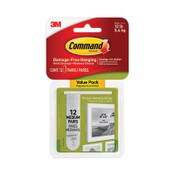 Command™ Picture Hanging Strips, Value Pack, Medium, Removable, Holds Up to 12 lbs, 0.75 x 2.75, White, 12 Pairs/Pack Item: MMM1720412ES