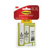 Command™ Picture Hanging Strips, Value Pack, Removable, (8) Large 0.63 x 3.63 Pairs, (4) Medium 0.5 x 2.75 Pairs, White Item: MMM17209ES