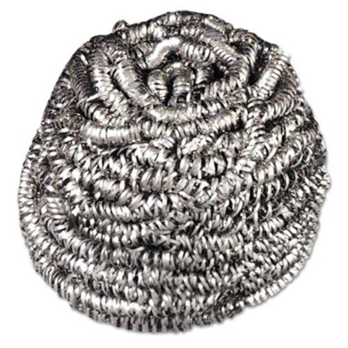 Scotch-Brite® Stainless Steel Scrubber, Silver, 12/Carton Item: MMM19084