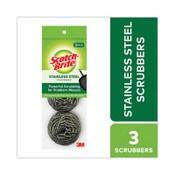 Scotch-Brite® Metal Scrubbing Pads, 2.25 x 2.75, Silver, 3/Pack, 8 Packs/Carton Item: MMM214C