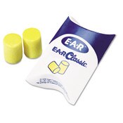 3M™ E-A-R Classic Earplugs, Pillow Paks, Cordless, PVC Foam, Yellow, 200 Pairs/Box Item: MMM3101001