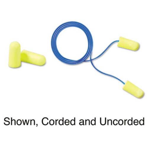 3M™ E-A-Rsoft Yellow Neon Soft Foam Earplugs, Cordless, Regular Size, 200 Pairs/Box Item: MMM3121250
