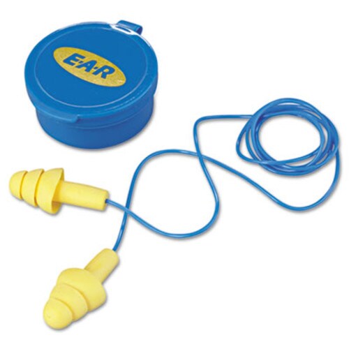 3M™ E-A-R UltraFit Multi-Use Earplugs, Corded, 25NRR, Yellow/Blue, 50 Pairs Item: MMM3404002
