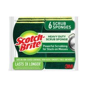 Scotch-Brite® Heavy-Duty Scrub Sponge, 4.5 x 2.7, 0.6" Thick, Yellow/Green, 6/Pack Item: MMM426