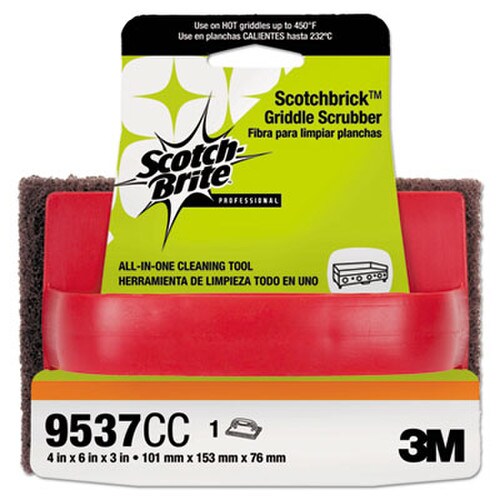 Scotch-Brite™ PROFESSIONAL Scotchbrick Griddle Scrubber 9537, 4 x 6 x 3, Red/Black, 12/Carton Item: MMM59203