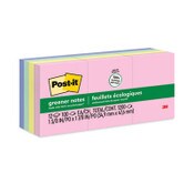 Post-it® Greener Notes Original Recycled Note Pads, 1.38" x 1.88", Sweet Sprinkles Collection Colors, 100 Sheets/Pad, 12 Pads/Pack Item: MMM653RPA