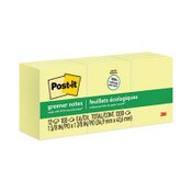 Post-it® Greener Notes Original Recycled Note Pads, 1.5" x 2", Canary Yellow, 100 Sheets/Pad, 12 Pads/Pack Item: MMM653RPYW