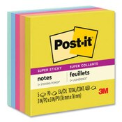 Post-it® Notes Super Sticky Note Pads in Summer Joy Collection Colors, 3" x 3", Summer Joy Collection Colors, 90 Sheets/Pad, 5 Pads/Pack Item: MMM6545SSJOY