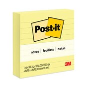 Post-it® Notes Original Pads in Canary Yellow, Note Ruled, 4" x 4", 300 Sheets/Pad Item: MMM675YL
