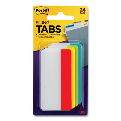 Post-it® Tabs Solid Color Tabs, 1/3-Cut, Assorted Colors, 3" Wide, 24/Pack Item: MMM686ALYR3IN