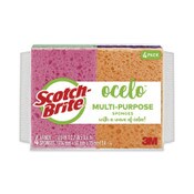 ocelo™ Vibrant Color Sponges, 4.7 x 3, 0.6" Thick, Assorted Colors, 4/Pack Item: MMM7274FD