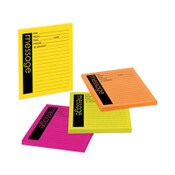 Post-it® Notes Super Sticky Self-Stick Message Pad, Note Ruled, 4" x 5", Energy Boost Collection Colors, 50 Sheets/Pad, 4 Pads/Pack Item: MMM76794SS