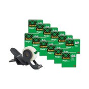 Scotch® Clip Dispenser Value Pack with 12 Rolls of Tape, 1" Core, Plastic, Charcoal Item: MMM810K12C19