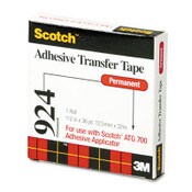 Scotch® ATG Adhesive Transfer Tape, Permanent, Holds Up to 0.5 lbs, 0.5" x 36 yds, Clear Item: MMM92412