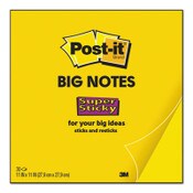 Post-it® Notes Super Sticky Big Notes, Unruled, 11 x 11, Yellow, 30 Sheets Item: MMMBN11
