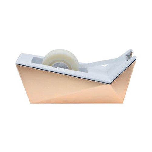 Scotch® Facet Design One-Handed Dispenser with One Roll of Tape, 1" Core, Plastic, Copper Item: MMMC17CP