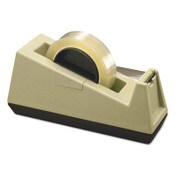 Scotch® Heavy-Duty Weighted Desktop Tape Dispenser, 3" Core, Plastic, Putty/Brown Item: MMMC25