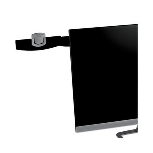 3M™ Swing Arm Copyholder, Adhesive Monitor Mount, 30 Sheet Capacity, Plastic, Black/Silver Clip Item: MMMDH240MB