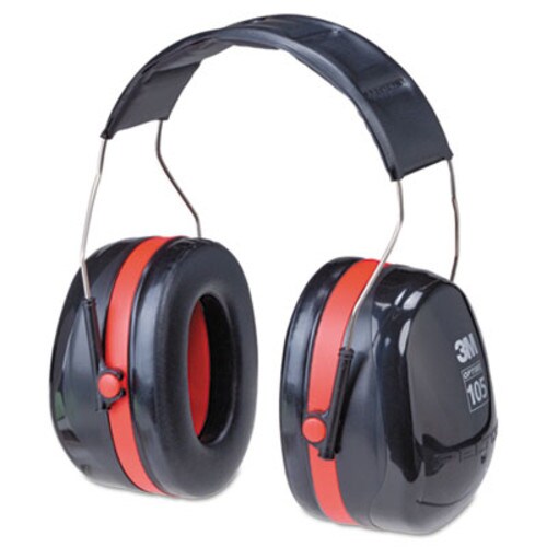 3M™ PELTOR OPTIME 105 High Performance Ear Muffs H10A, 30 dB NRR, Black/Red Item: MMMH10A