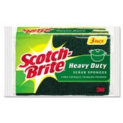 Scotch-Brite® Heavy-Duty Scrub Sponge, 4.5 x 2.7, 0.6" Thick, Yellow/Green, 3/Pack Item: MMMHD3