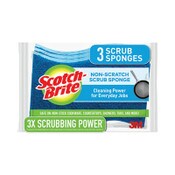 Scotch-Brite® Non-Scratch Multi-Purpose Scrub Sponge, 4.4 x 2.6, 0.8" Thick, Blue, 3/Pack Item: MMMMP38D