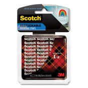 Scotch® Restickable Mounting Tabs, Removable, Holds Up to 1 lb, 1 x 3, Clear, 6/Pack Item: MMMR101