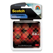 Scotch® Restickable Mounting Tabs, Repositionable, Holds Up to 0.6 lb, 0.88 x 0.88, Clear, 18/Pack Item: MMMR105