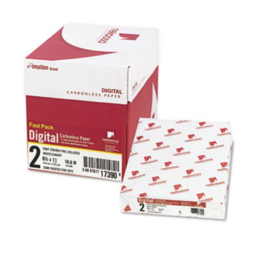 Nekoosa Fast Pack Digital Carbonless Paper, 2-Part, 8.5 x 11, White/Canary, 500 Sheets/Ream, 5 Reams/Carton Item: NEK17390