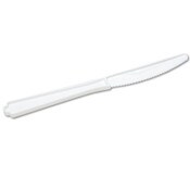 AbilityOne® 7340000221316, SKILCRAFT Plastic Flatware, Type III, Knife, White, 100/Pack Item: NSN0221316