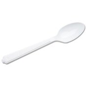 AbilityOne® 7340000221317, SKILCRAFT Plastic Flatware, Type III, Teaspoon, White, 100/Pack Item: NSN0221317