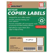 AbilityOne® 7530010864518, SKILCRAFT Recycled Copier Labels, Copiers, 1 x 2.81, White, 33/Sheet, 100 Sheets/Box Item: NSN0864518