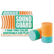 AbilityOne® 6515001376345, SKILCRAFT Ear Plugs, Cordless, PVC Foam, Orange/Green, 200 Pairs/Box Item: NSN1376345