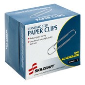 AbilityOne® 7510001614292, SKILCRAFT Paper Clips, #1, Smooth, Silver, 1,000/Box Item: NSN1614292