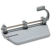 AbilityOne® 7520001632563, SKILCRAFT Adjustable Medium-Duty Three-Hole Punch, 1/4" Holes, 25-Sheet, Gray Item: NSN1632563