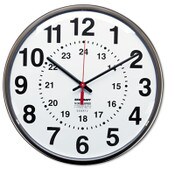 AbilityOne® 6645013428199 SKILCRAFT 12/24 Hour Slimline Quartz Wall Clock, 12.75" Overall Diameter, Black Case, 1 AA (sold separately) Item: NSN3428199