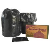 AbilityOne® 8105013862399, SKILCRAFT Recycled Content Trash Can Liners, 60 gal, 1.5 mil, 38" x 60", Black/Brown, 100/Carton Item: NSN3862399