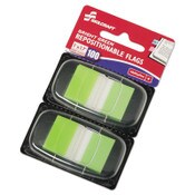 AbilityOne® 7510013991152, SKILCRAFT Page Flags, 1 x 1.75, Bright Green, 50 Flags/Dispenser, 2 Dispensers/Pack100/Pack Item: NSN3991152