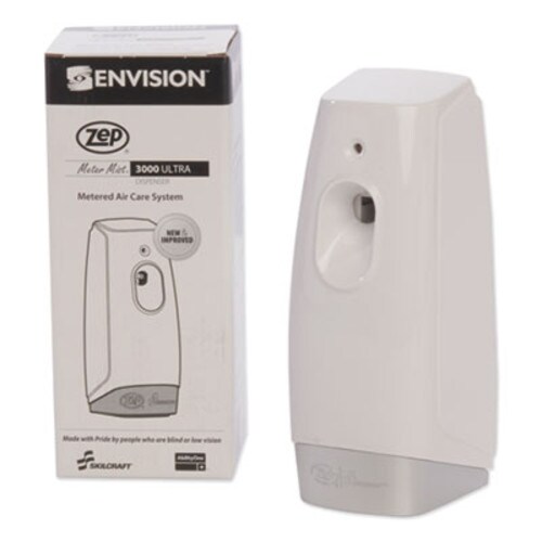 AbilityOne® 4510014264187, SKILCRAFT Zep Meter Mist 3000 Odor Control Dispenser, 3.25"x 3.63" x 10.5", White Item: NSN4264187